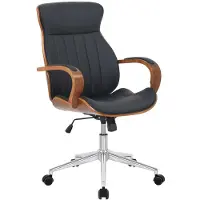 TPFLiving Bürostuhl Mellow Kunstleder Walnuss/Grau