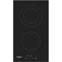 Whirlpool WRD 6030 B, Schwarz, Integriert, 30 cm, Keramik, Glas, 2 Zone(n)