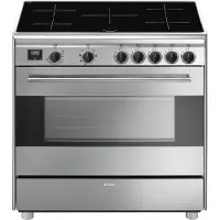 Smeg Concert BG91IX2 Küchenherd Range Cooker (Kochherd) Zonen-Induktionskochfeld Edelstahl A