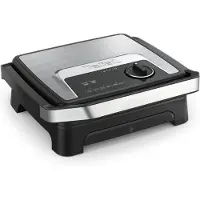 Tefal Inicio Adjust GC272D10, Schwarz, Edelstahl, Rechteckig, Drehregler, Feuerrost, 290 x 260 mm, 1 Zone(n)