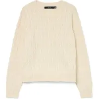 Vero Moda Strickpullover "VMARIES LS O-NECK CABLE PULLOVER BF" mit Zopfstrickmuster