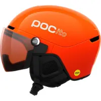 POC - Ski /Snowboardhelm mit Visier - POCito Obex Visor Fluorescent Orange/Clarity POCito/Partly Sunny - Kindergröße 48-52 cm