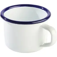 Aps Krus 10 cl Ø7x5 cm Emaljebelagt stål Hvid/Blå kant,1 stk