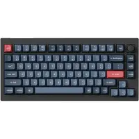 Keychron V1 Max, 75%, Verkabelt & Kabellos, USB + RF Wireless + Bluetooth, Mechanischer Switch, RGB-LED, Schwarz, Grau