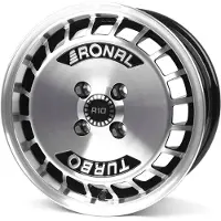 Ronal 15 Zoll Alufelge R10 TURBO 15"x7,0" 4x100 PCD ET37 68,0mm Felge Schwarz Frontpoliert