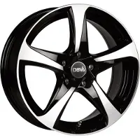 DBV 17 Zoll Alufelge 5SP 001 7,5x17 5/114,3 ET45 schwarz glänzend, front poliert Felge
