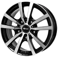 MIM 16 Zoll Alufelge RC Design RC25T 16"x6.5" 5x120 PCD ET51 65,1mm Felge Schwarz Frontpoliert