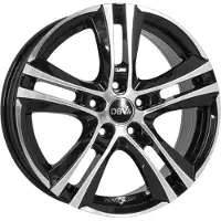 DBV 19 Zoll Alufelge ANDORRA II 8,0x19 5/112 ET35 schwarz glänzend, front poliert Felge