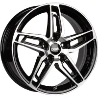 DBV 19 Zoll Alufelge 5DS 005 8,0x19 5/112 ET48 schwarz glänzend, front poliert Felge