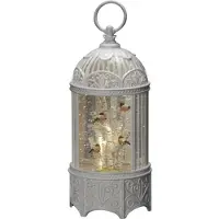 Konstsmide LED Wasserlaterne, "Gimpel im Baum", weiß, wassergefüllt, 5h Timer, 1 warm weiße Diode, batteriebetrieben & USB, Innen - 4284-200