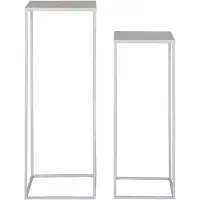 You do it | Set mit 2 Beja-Beistelltischen Grau Stahl 22x22x60 cm | NADUVI
