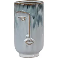 House Nordic | Vase Lara Blau Porzellan 9.5x9.5x17 cm | NADUVI