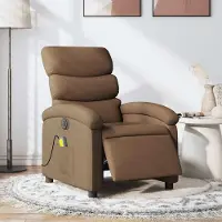 vidaXL Praktischen Massagesessel Elektrisch Braun Stoff - Fernseh- & Relaxsessel ,design Möbel 1252690 2parcel