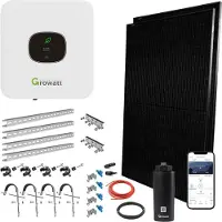 Growatt Balkonkraftwerk MIC 800 0,8kW mit 800W Solarpanel, Halterungen, Wifi-Stick,