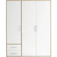 Die Möbelfundgrube Kleiderschrank weiß - Sonoma Eiche - 155 cm - VALBORG