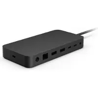 Microsoft Surface Thunderbolt 4 Dock, Thunderbolt 4, 3.5mm, RJ-45, Thunderbolt 4, USB 3.2 Gen 2 (3.1 Gen 2) Type-A, USB Typ-C, Kensington, Schwarz, 165 W, Rundkabel