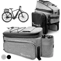 MIVELO Gepäckträgertasche für Fahrrad - bis zu 20 L - Wasserdicht - Grau