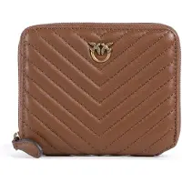 Pinko Geldbörse Taylor Zip Around Sheep Nappa Chevron Marrone - Leone - Antique Gold hellbraun