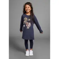 Kidsworld Langarmshirt "PFERD" Langarm, ausgestellter Schnitt, bedruckt, Rundhalsausschnitt