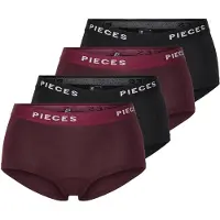 Pieces Pclogo Lady 4er-pack Boxershorts | Winetasting | M