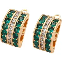 Faina Women Huggie Earrings in Rose Gold Green | Gr.: onesize