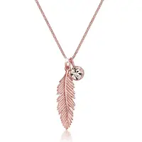 Elli Halskette Feder Boho Kristall 925 Sterling Silber Elli Rosegold