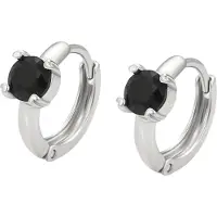 NAEMI Women Earrings in Silver Black | Gr.: onesize