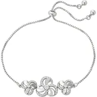 Faina Women Box Chain Bracelet With Rhinestones in Silver | Gr.: onesize