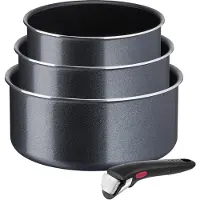 Tefal Topf-Set "Ingenio XL Force, Topfset abnehmbarer Griff, nicht induktionsgeeignet" Set, 3x Stielkasserollen Ø 16/18/20 cm, 1x abnehmbarer Griff, 4 Stk. tlg. Aluminium