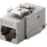 Goobay Keystone Modul RJ45 CAT 6, STP - 17 mm Breite, Krokodil-Typ, Klemmleiste für LSA Montage (werkzeugfrei), SNAP-IN