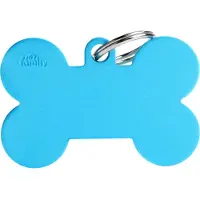 My Family Bone Aluminium ID-Hundetag hellblau, 4.8x3.1cm (1 Stk)