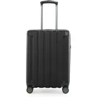 Hauptstadtkoffer Q-Damm - Handgepäck Koffer Flugzeug Trolley 4 Rollen Kabinenkoffer Cabin Size Bordkoffer Rollkoffer TSA, 54 cm, 38 Liter ,Schwarz