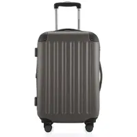 Hauptstadtkoffer - Spree - Handgepäck mit Erweiterung, Koffer auf Rollen, Trolley Flugzeug Hartschalenkoffer Hand Luggage TSA, 55 cm, Cabin Bag max 42 Liter,Graphit