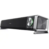 Trust Asto Soundbar 12 W Spitzenleistung (6 W RMS), PC Lautsprecher, USB Betrieb, 3,5 mm AUX Anschluss, Stereo Soundsystem, Computer Boxen für PC, Laptop, Monitor, TV, Musik, Audio - Schwarz