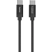 Hama Fabric, 1,5 m, USB C, USB C, USB 2.0, 0,48 Gbit/s, Schwarz