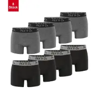 Phil&Co. Retroshorts 8-Pack Jersey in schwarz/anthrazit | Gr.: 3XL