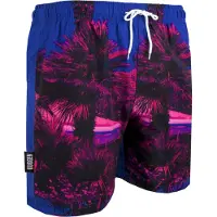 Guggen Mountain Herren Badehose mit Palmen Muster Pink