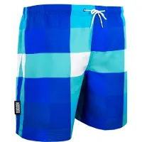Guggen Mountain Herren Badehose Kariert Blau
