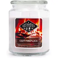 Candle Brothers Fragrance and Style GmbH Duftkerze Cozy Fireplace, Kerze im Glas, 2 Dochte, 510g, 100h Brenndauer, Raumduftkerze, weiß