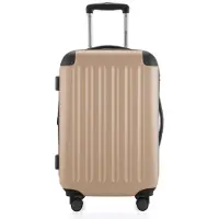 Hauptstadtkoffer - Spree - Handgepäck mit Erweiterung, Koffer auf Rollen, Trolley Flugzeug Hartschalenkoffer Hand Luggage TSA, 55 cm, Cabin Bag max 42 Liter,Champagner
