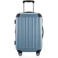 Hauptstadtkoffer - Spree - Handgepäck mit Erweiterung, Koffer auf Rollen, Trolley Flugzeug Hartschalenkoffer Hand Luggage TSA, 55 cm, Cabin Bag max 42 Liter,Pool blau