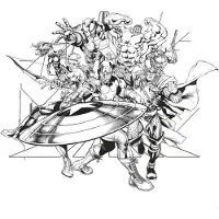 Komar Vliestapete "Digitaldruck Vlies - Avengers Black and White - Größe 300 x 280 cm" bedruckt glatt Kinderzimmer