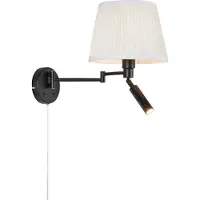 Markslöjd Wandlampe Pivot, schwarz, für Wohn- / Esszimmer, Textil / Stoff / Seide, Wandleuchte, Wandlampe Innen