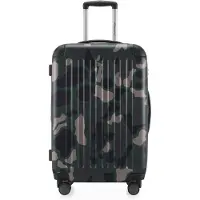 Hauptstadtkoffer Spree - Trolley 65cm mit Erweiterung, Hardshell Suitcase, Check-In Reisekoffer Gepäck 20 kg 4 Rollen, Hartschalen-Koffer TSA, 74L,Camouflage