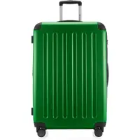 Hauptstadtkoffer - Spree Großer Koffer erweiterbar XL Trolley Aufgabegepäck, Check-In Luggage Hardcase, Reisetrolley 4 Rollen, TSA, 75cm, 119 L,Grün