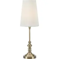 Markslöjd Tischlampe Noble, messing / gold, für Wohn- / Esszimmer, Textil / Stoff / Seide, Tischlampe
