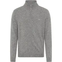 Gant Strickjacke "EXTRAFINE LAMBSWOOL ZIP CARDIGAN" mit Logostickerei