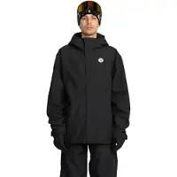 Volcom - Wasserfeste und atmungsaktive Snowboard Jacke - Buckthreeeighty Jacket Black für Herren aus Leder - Größe L - schwarz