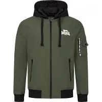 Lonsdale Herren Jacke mit Kapuze schmale Passform SHALFORD Olive/Black/White 3XL
