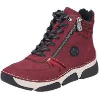 Rieker Damen Stiefelette sportlich mit Reißverschluss und Warmfutter 45960, Größe:42 EU, Farbe:Rot